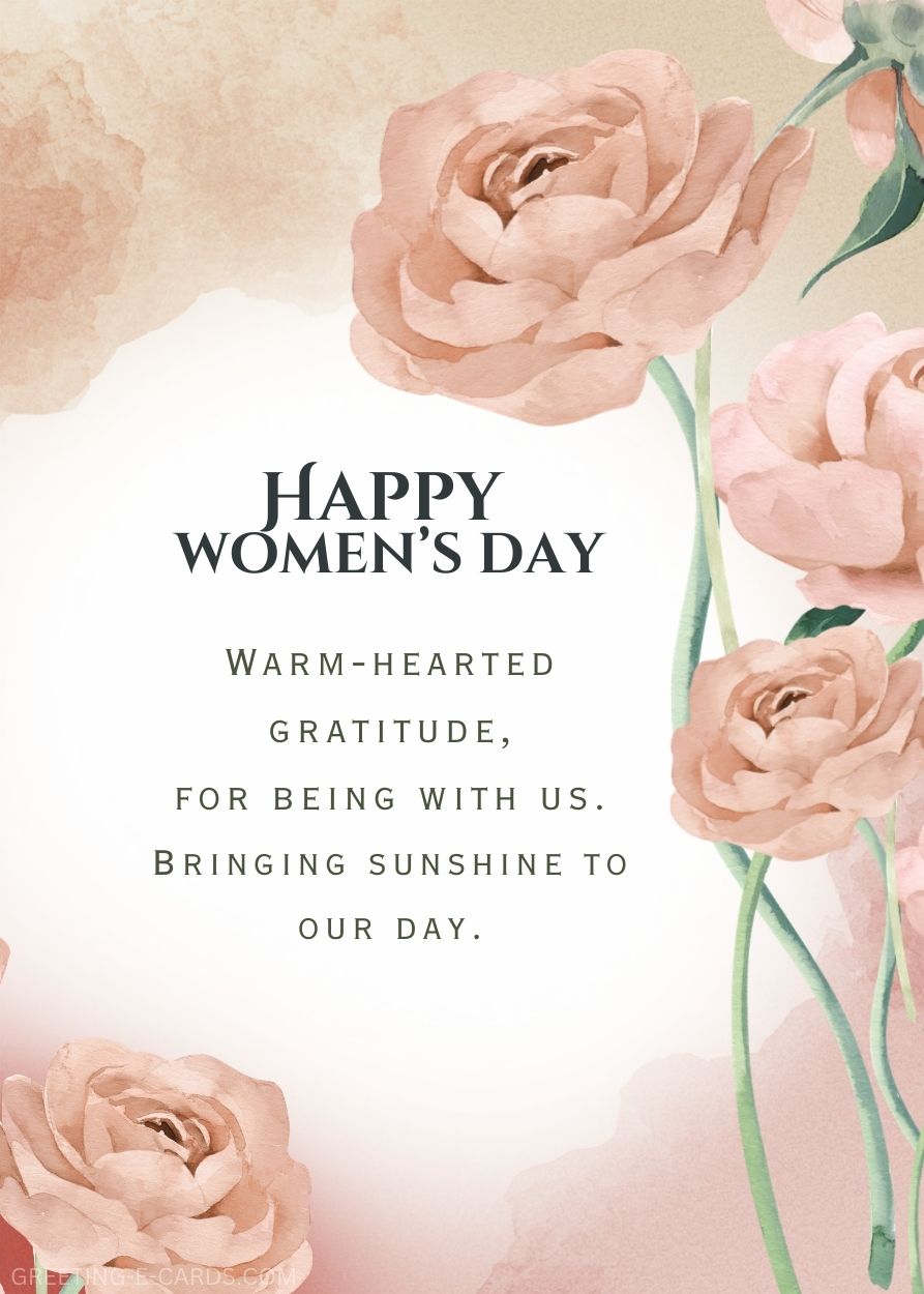 Floral Women's Day E-Card - Free E-card no sign up