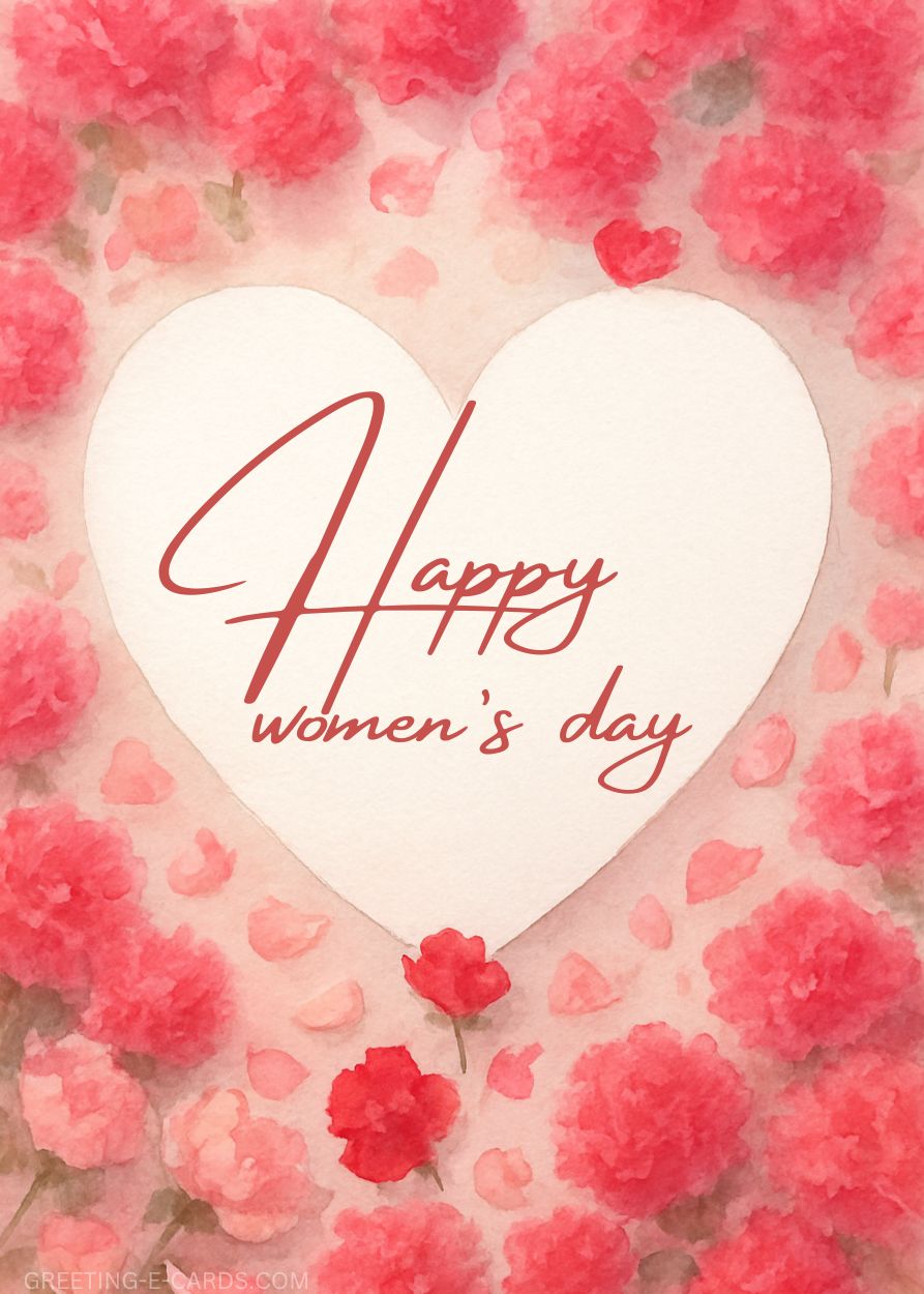 Floral Women's Day E-Card - Free E-card no sign up
